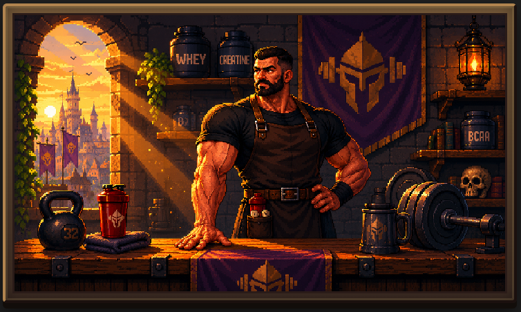 SQL Item Shop — Pixel Art Ladenbesitzer